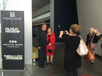 Bruce Posing with Annabelle  Bruce poses for pictures with Annabelle Armstrong, a local writer who knew Bill Evans