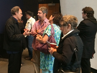 Bruce with Attendees  Louisiana residents share some time with producer Bruce Spiegel. Many people attending had their own personal stories about Bill Evans